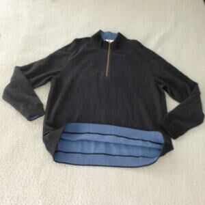 Tommy Bahama Sweater Mens XL Reversible Pullover 1/4 Zip Knit Golf Black